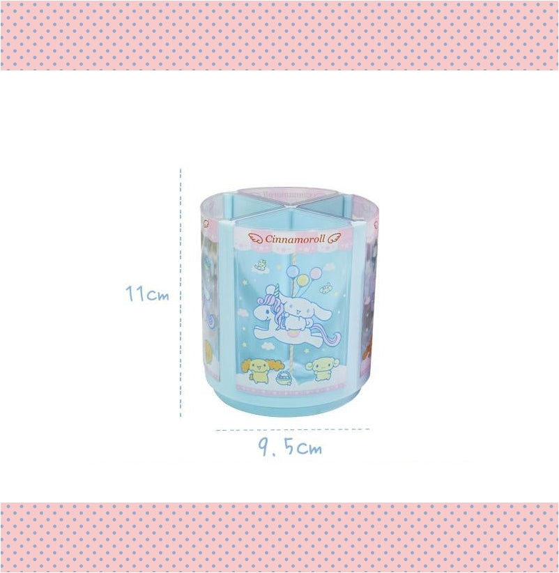 Cinnamoroll/Melody Rotating Desk Organizer with 4 Removable Compartments 360° Spin Design