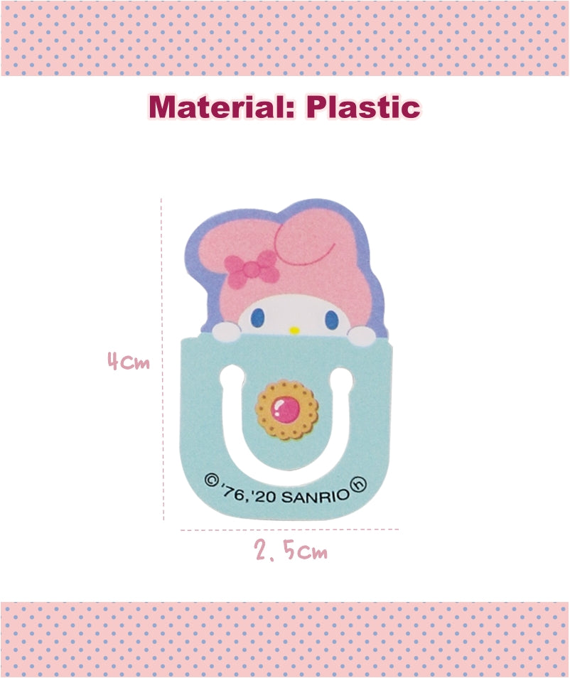 Sanrio 6 Character Mini Plastic Bookmark Clips