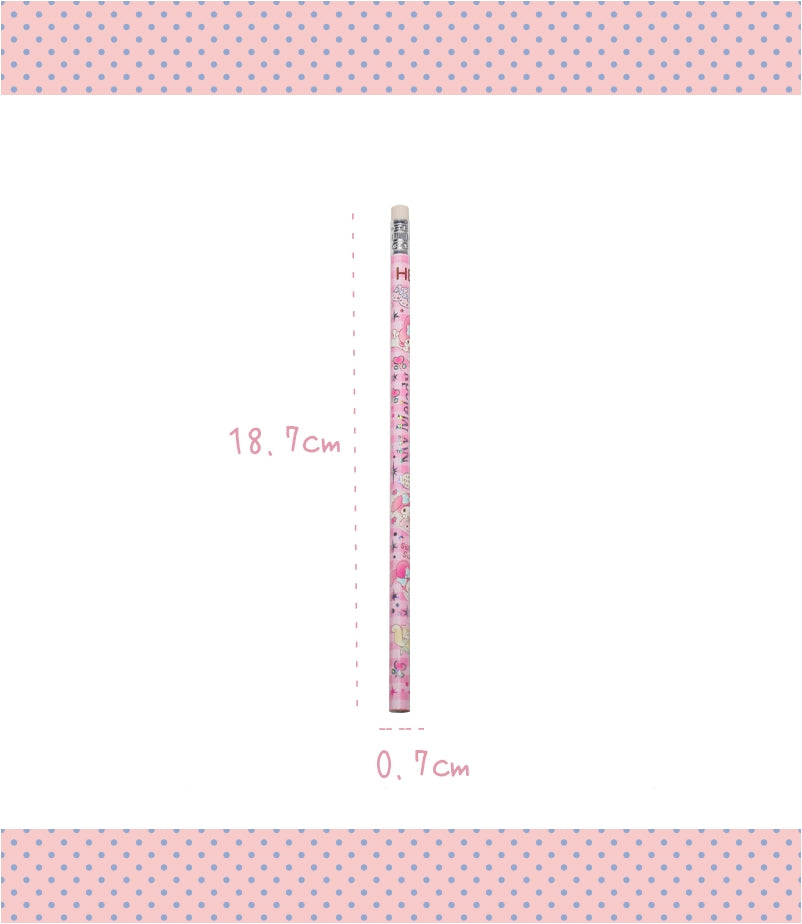 Sanrio Licensed Round Pencils with Erasers/ Sharpen
