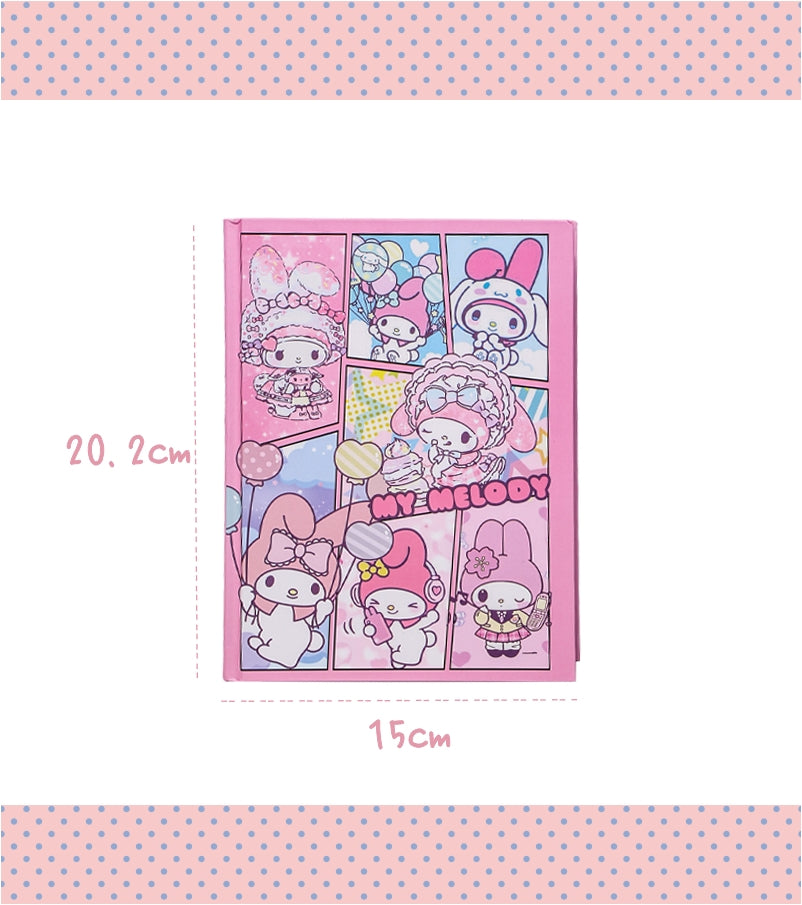 Sanrio A5 Colorful Inner Pages Notebook | 16 Unique Page Styles | 96 Sheets