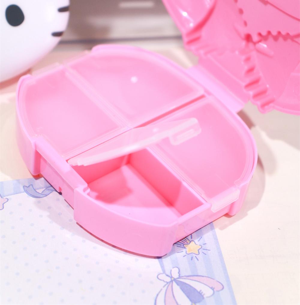 Melody & Kitty 4 Compartments Portable Cute Travel Pill Organizer