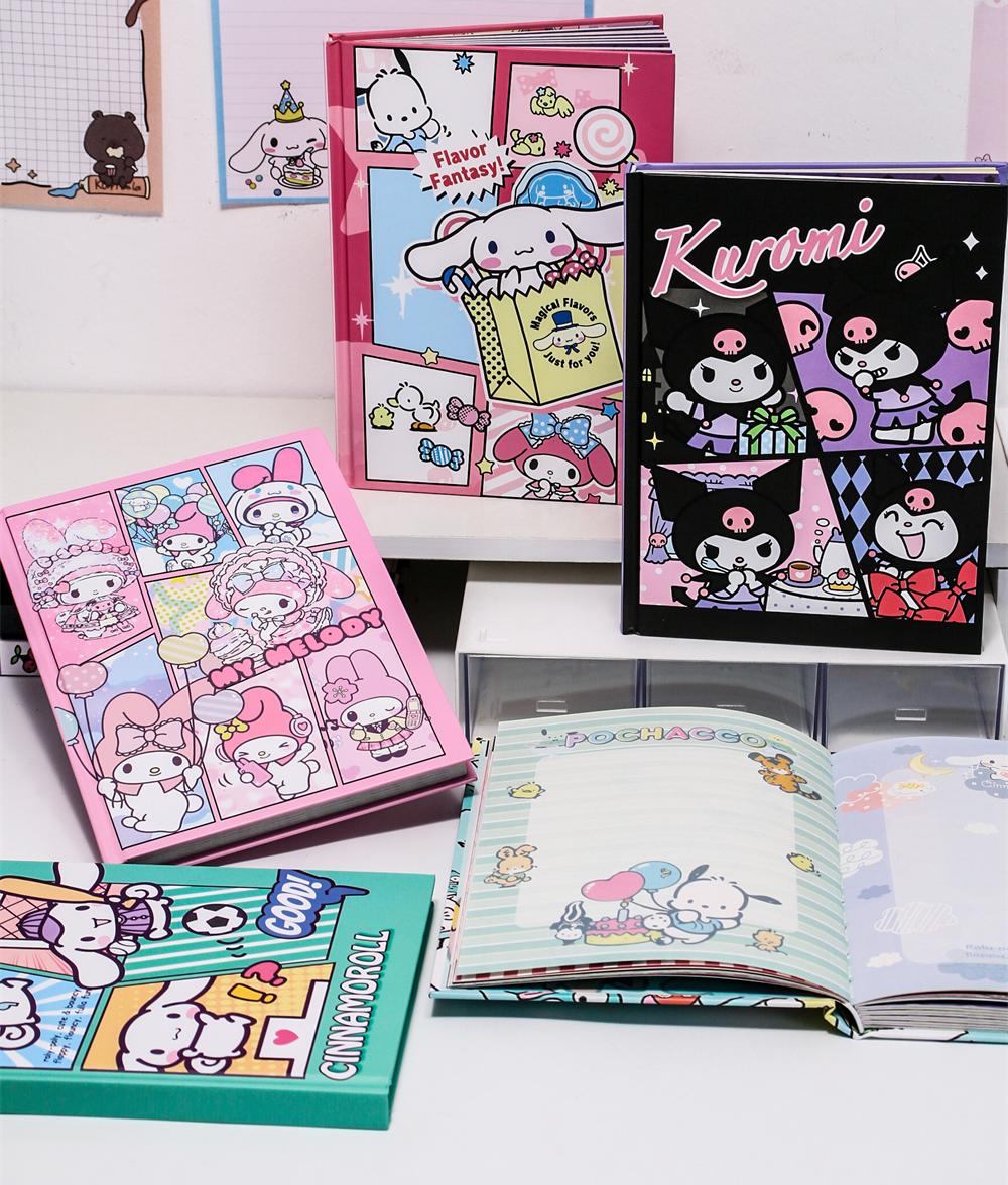 Sanrio A5 Colorful Inner Pages Notebook | 16 Unique Page Styles | 96 Sheets