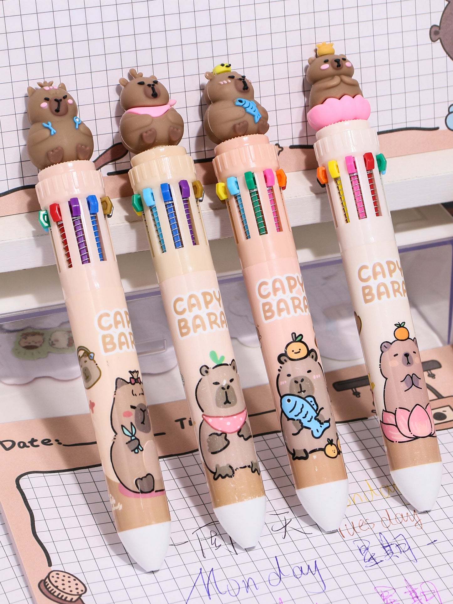 Capybara Cute 10 Color Ballpoint Pen