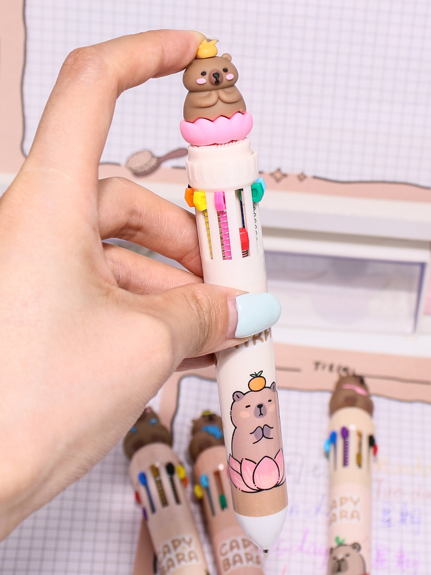 Capybara Cute 10 Color Ballpoint Pen
