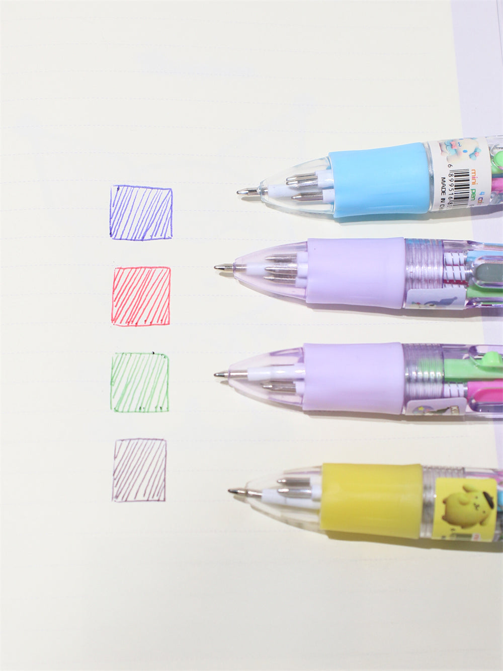 Mini 4-Color Sanrio Character Gel Pen