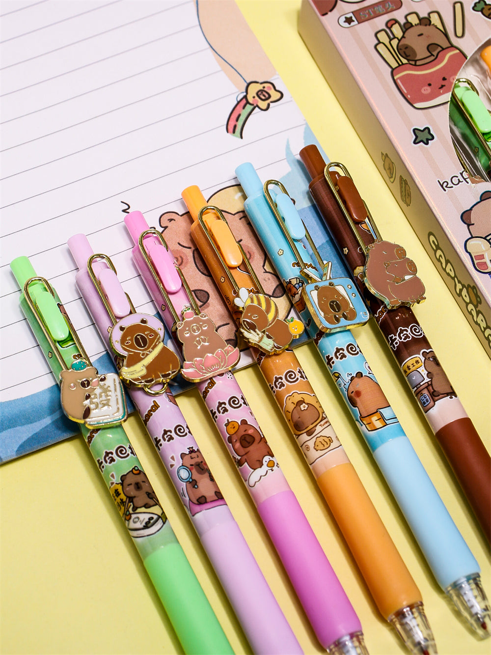 Chiikawa & Capybara Theme 0.5mm Metal Clip Gel Pens