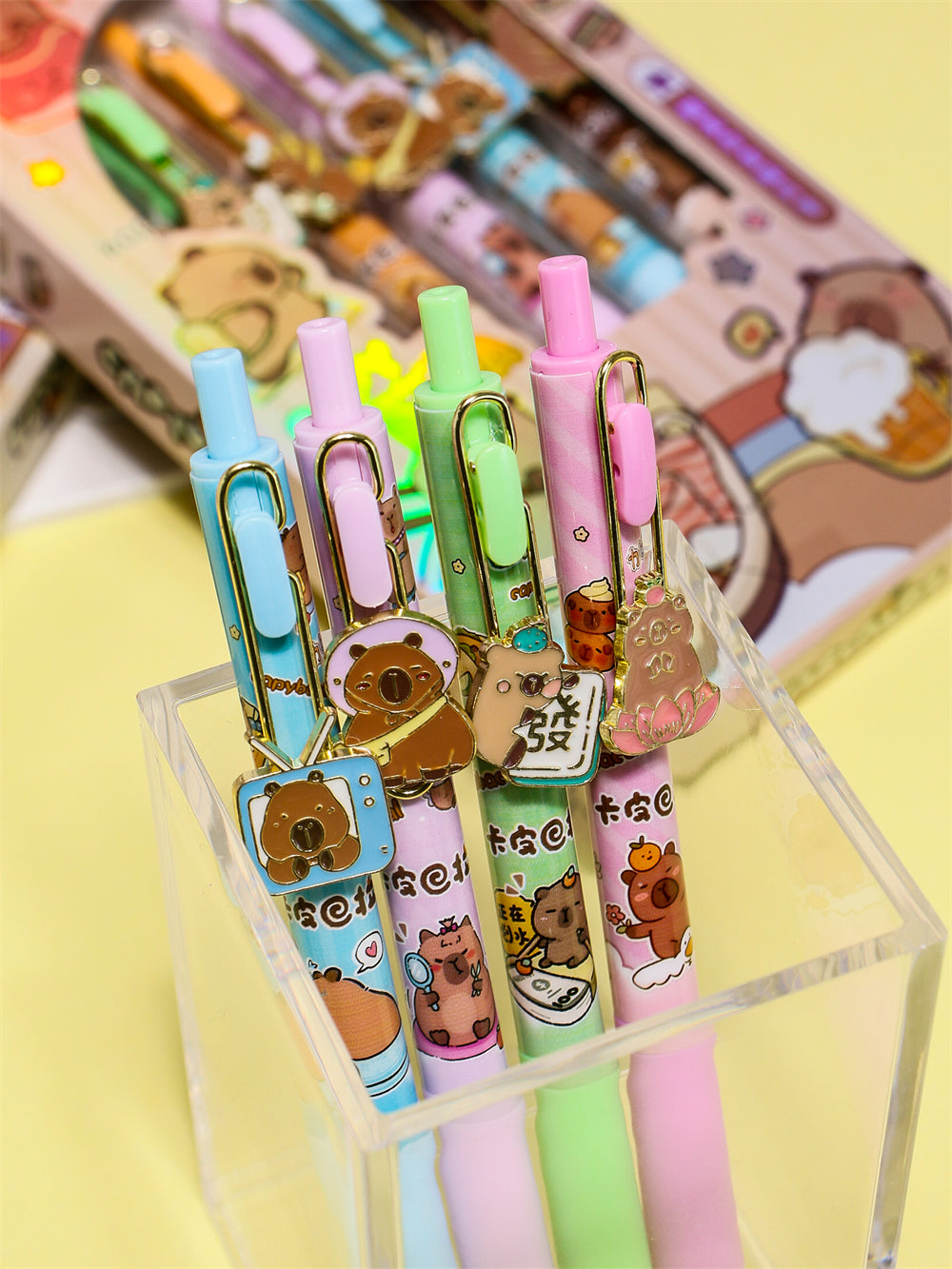 Chiikawa & Capybara Theme 0.5mm Metal Clip Gel Pens