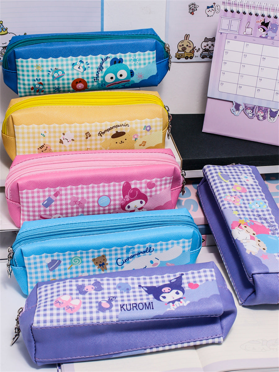 Sanrio PU Double-Zipper Pencil Case