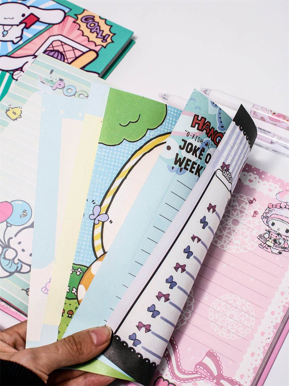 Sanrio A5 Colorful Inner Pages Notebook | 16 Unique Page Styles | 96 Sheets