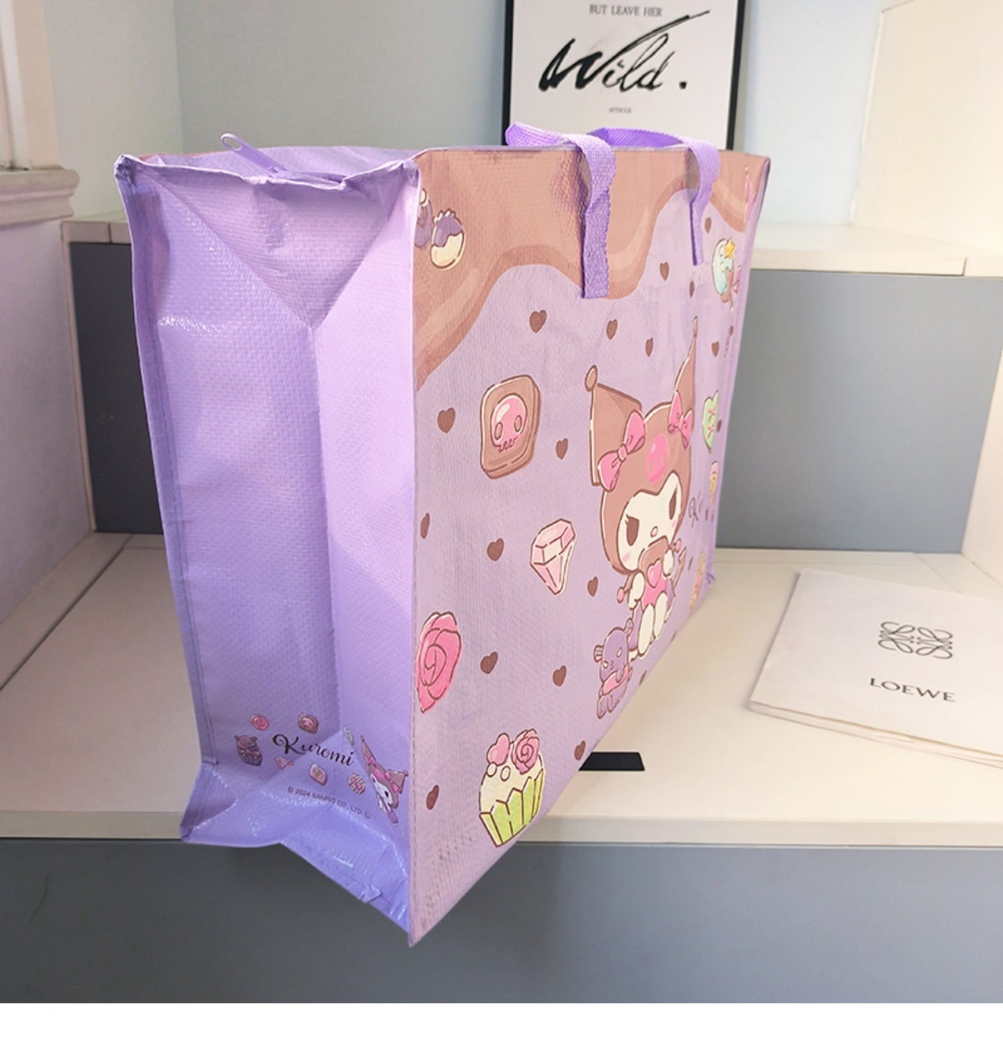 Large Kuromi Woven Storage Bag