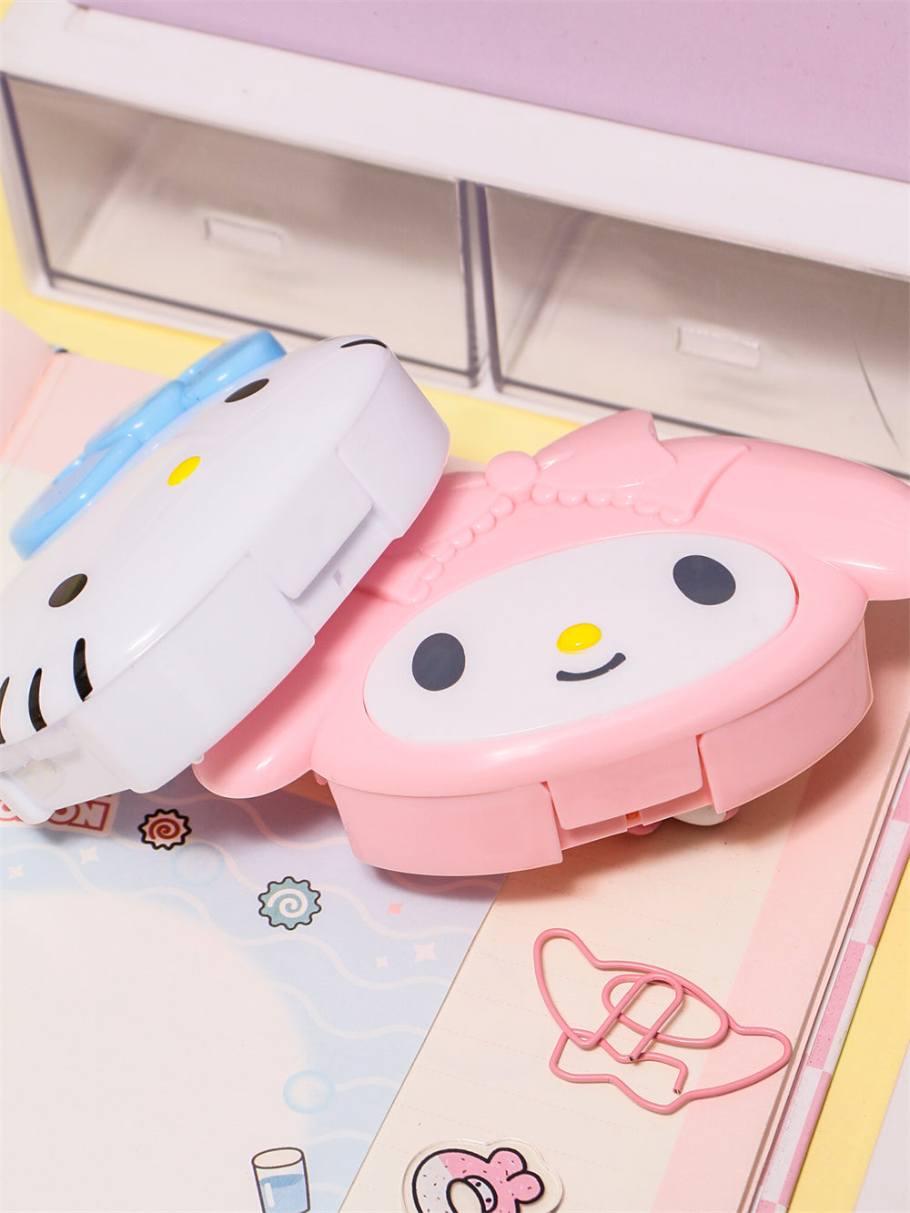 Melody & Kitty 4 Compartments Portable Cute Travel Pill Organizer