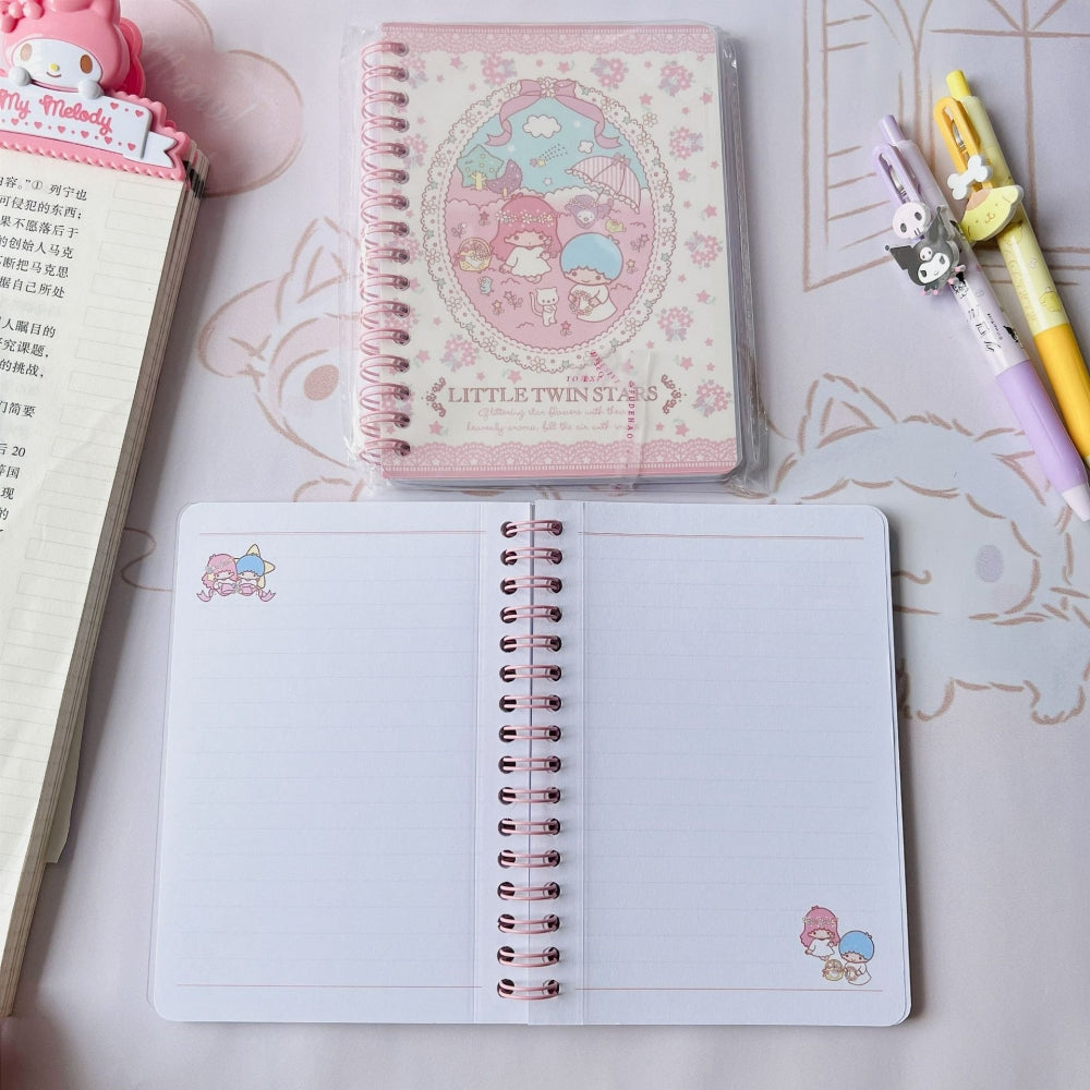 Sanrio A6 Spiral Notebook 60P-Kuromi/Cinna/Melody/Pompom/Pochacco
