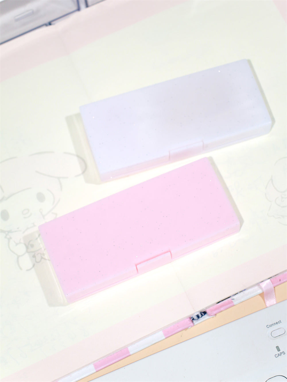 Melody & Kitty 1 Compartments Portable Pink Storage Box