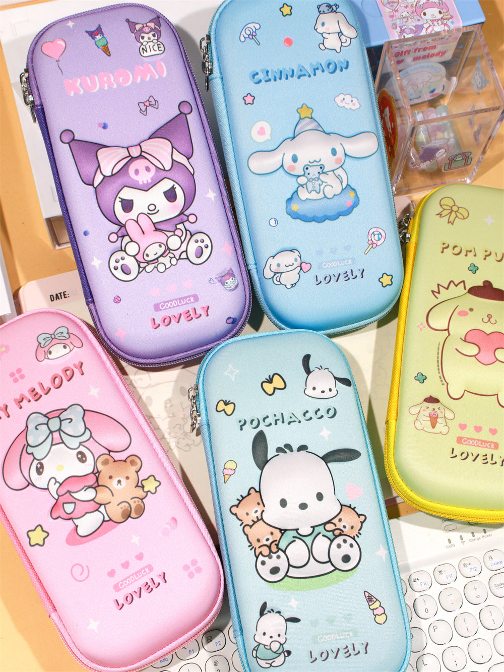 Kawaii PU/ Canvas 3D Multi-Layer Pencil Case