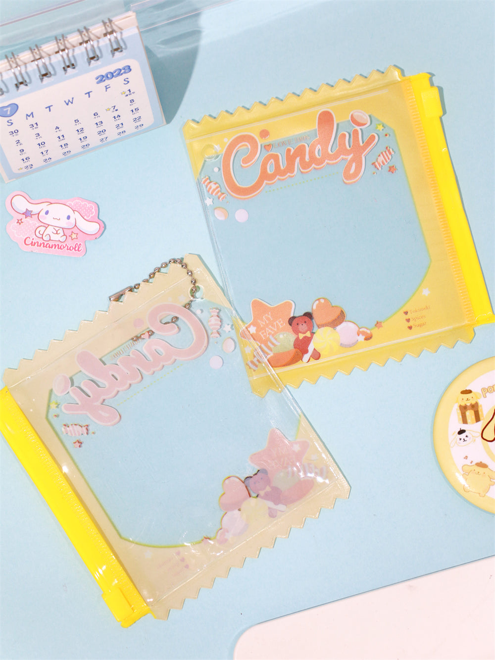 Porte-badge en PVC style sac de bonbons