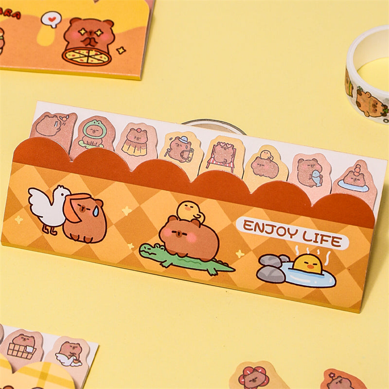 120 Sheets Cute Capybara & Panda Index Tabs