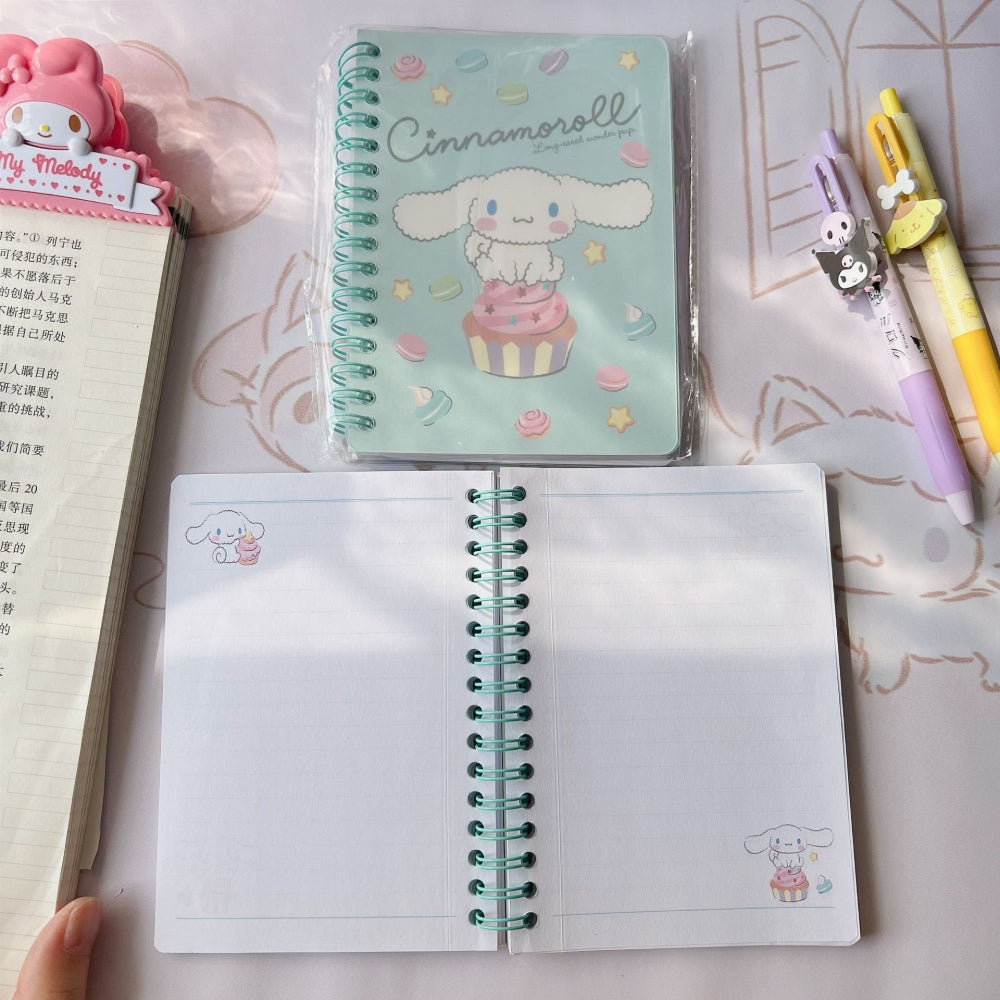 Sanrio A6 Spiral Notebook 60P-Kuromi/Cinna/Melody/Pompom/Pochacco