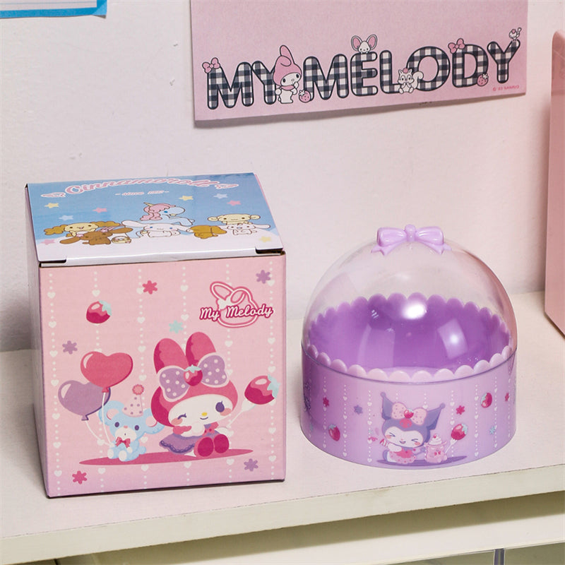 Sanrio Round Transparent Storage Box with Bow Lid