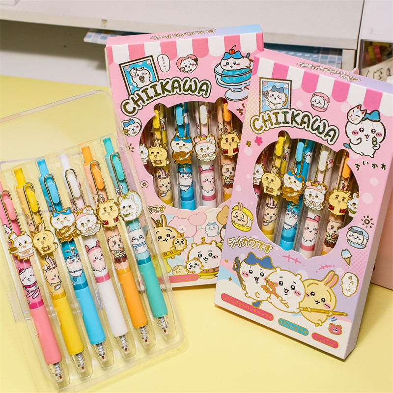 Chiikawa & Capybara Theme 0.5mm Metal Clip Gel Pens