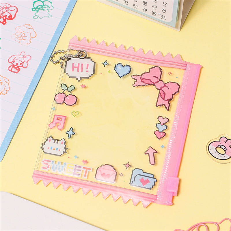 Pixel Style Badge Storage Pouch