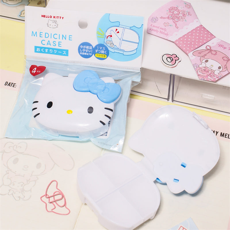 Melody & Kitty 4 Compartments Portable Cute Travel Pill Organizer