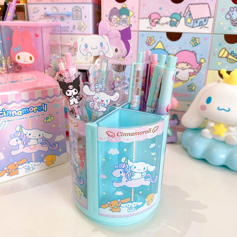 Cinnamoroll/Melody Rotating Desk Organizer with 4 Removable Compartments 360° Spin Design