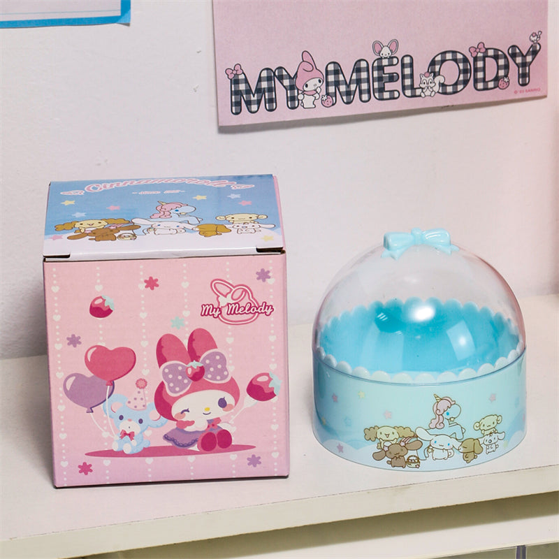 Sanrio Round Transparent Storage Box with Bow Lid