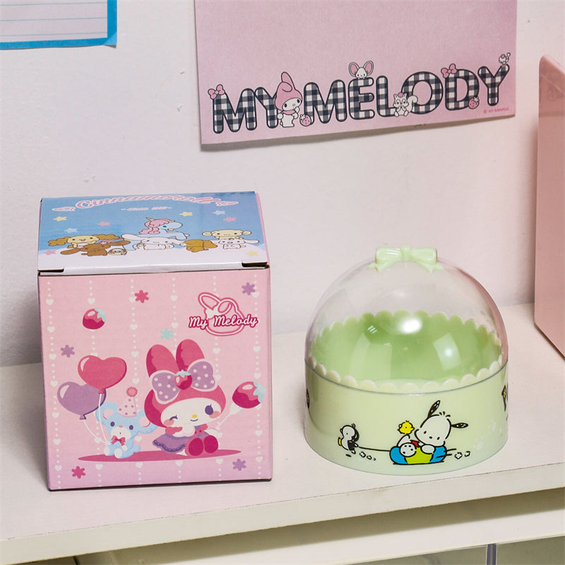 Sanrio Round Transparent Storage Box with Bow Lid