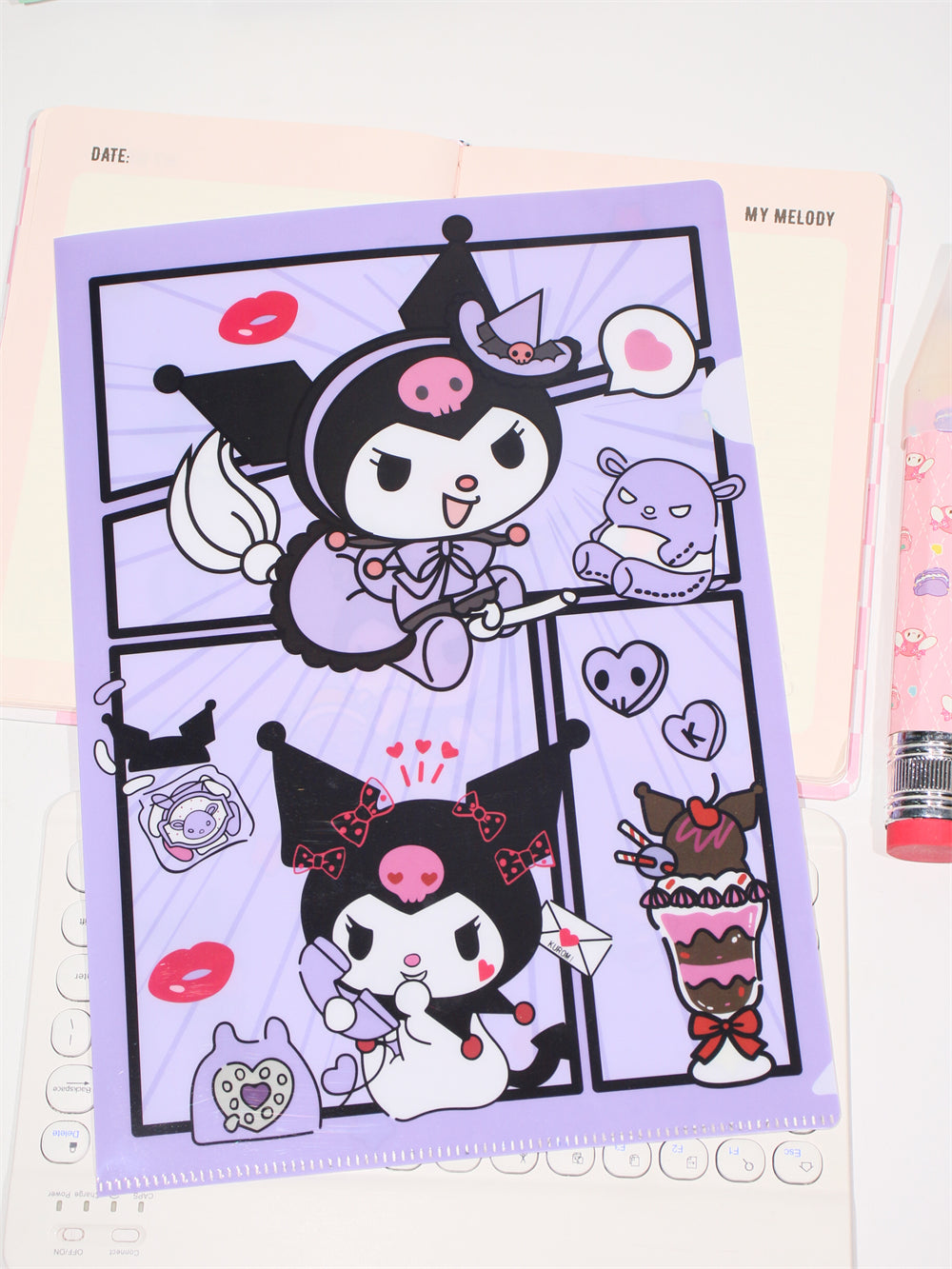 Sanrio L-förmiger A4-Aktenordner mit großer Kapazität