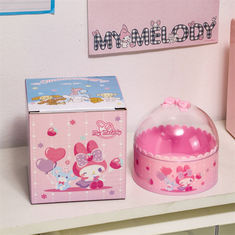 Sanrio Round Transparent Storage Box with Bow Lid