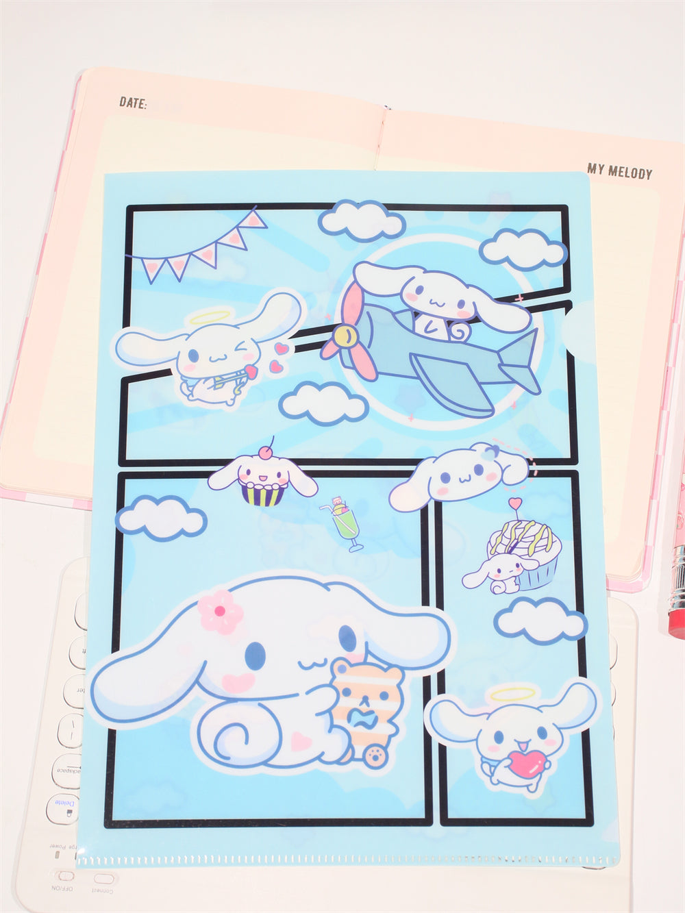 Sanrio L-förmiger A4-Aktenordner mit großer Kapazität