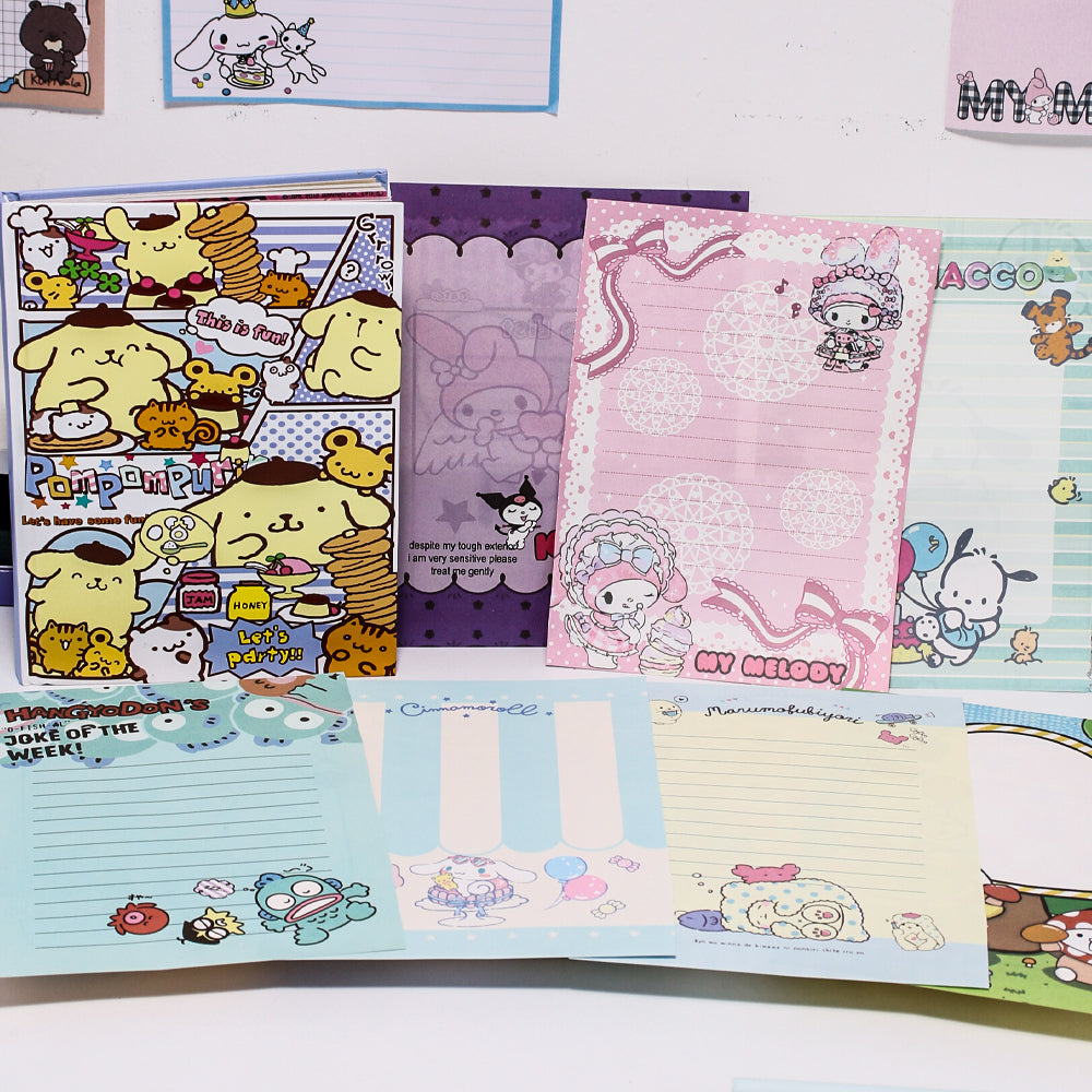 Sanrio A5 Colorful Inner Pages Notebook | 16 Unique Page Styles | 96 Sheets