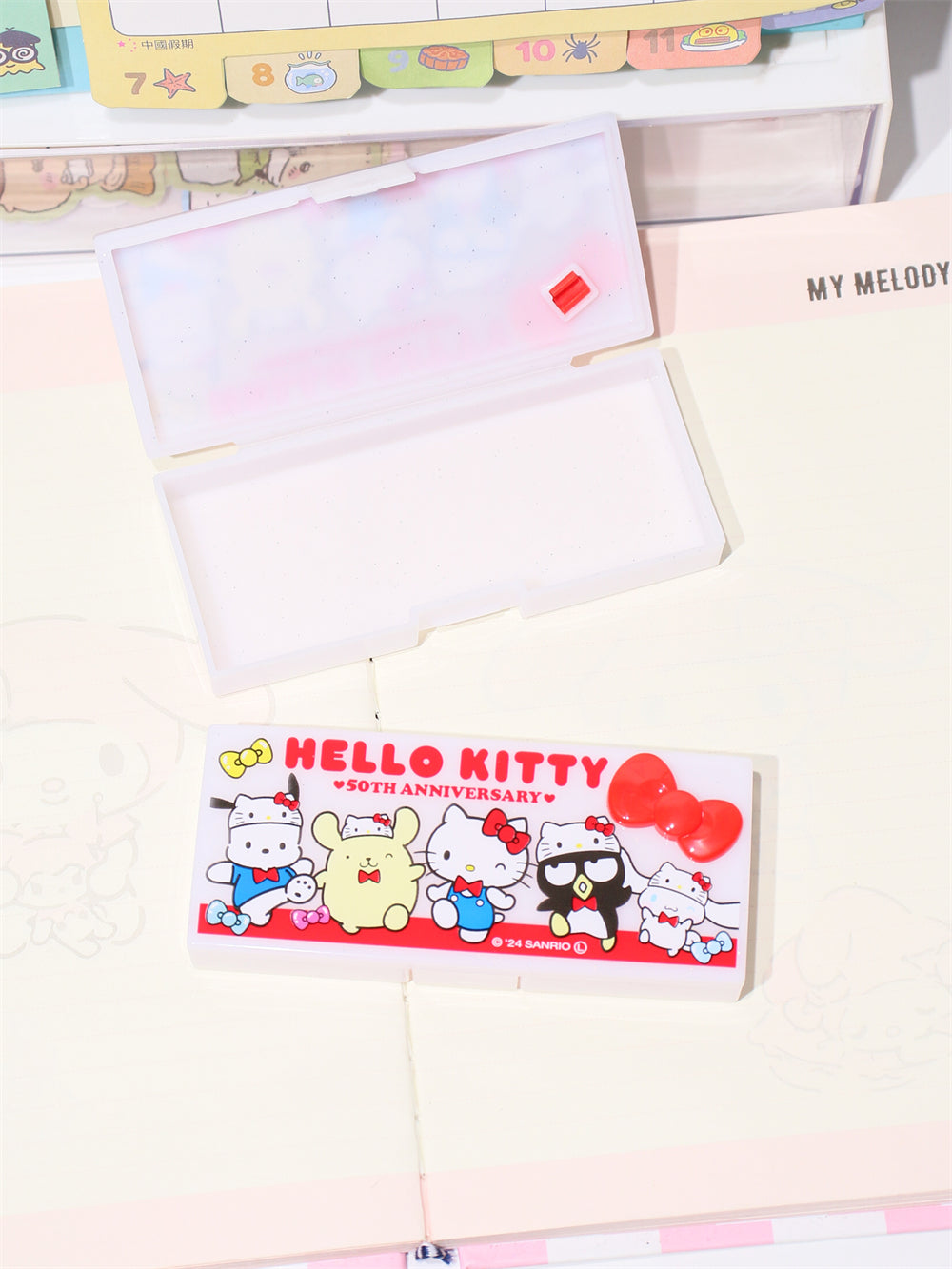 Melody & Kitty 1 Compartments Portable Pink Storage Box