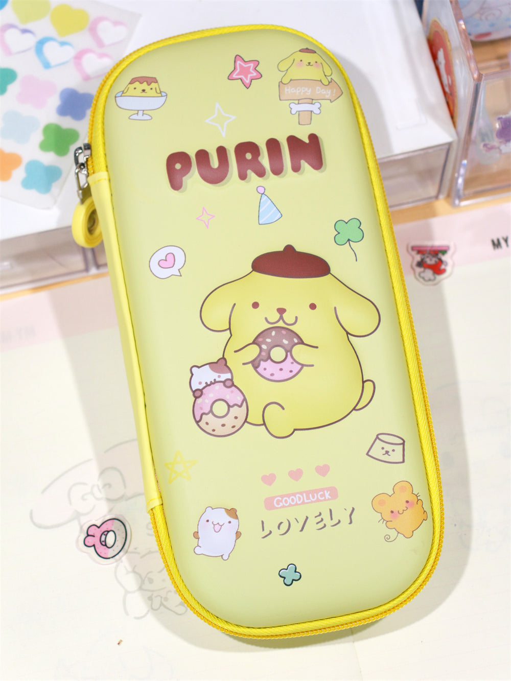 Kawaii PU/ Canvas 3D Multi-Layer Pencil Case
