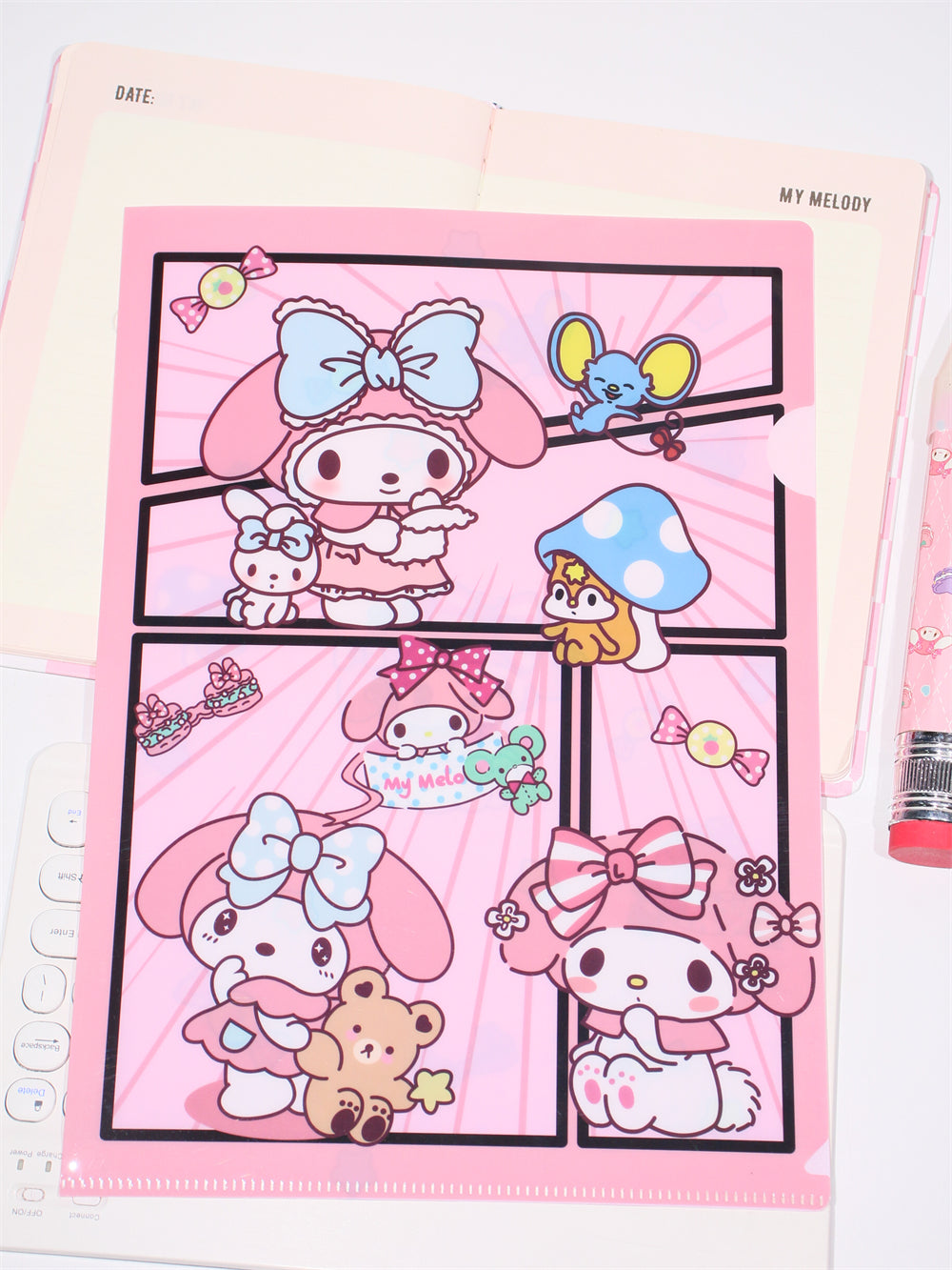 Sanrio L-förmiger A4-Aktenordner mit großer Kapazität