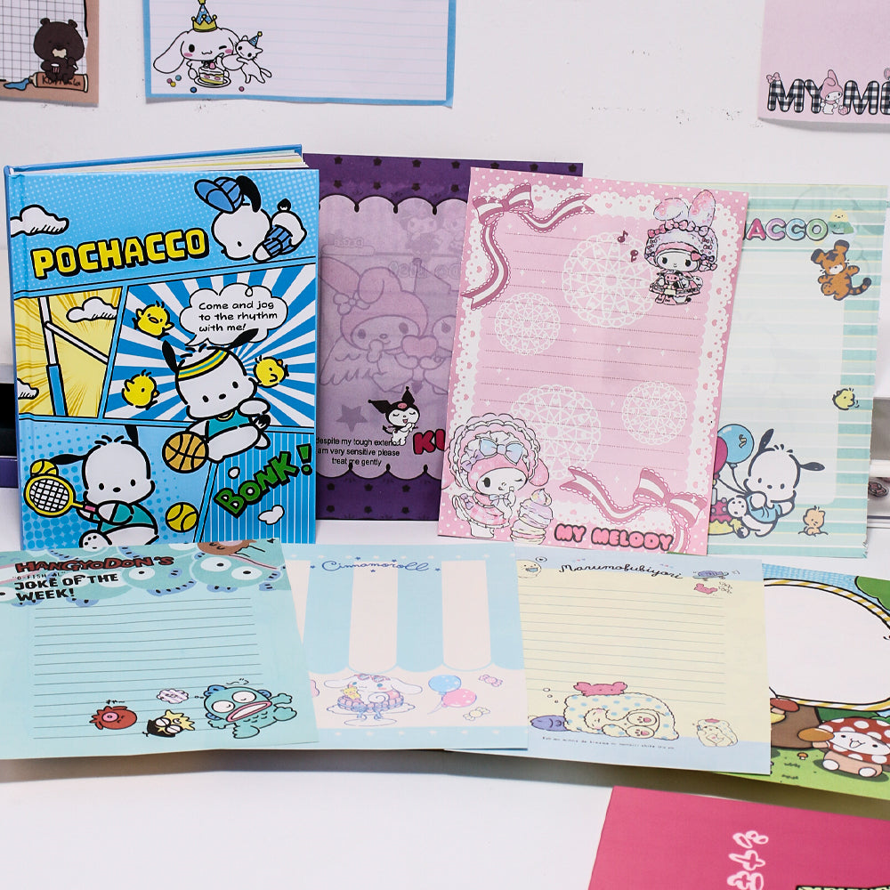 Sanrio A5 Colorful Inner Pages Notebook | 16 Unique Page Styles | 96 Sheets