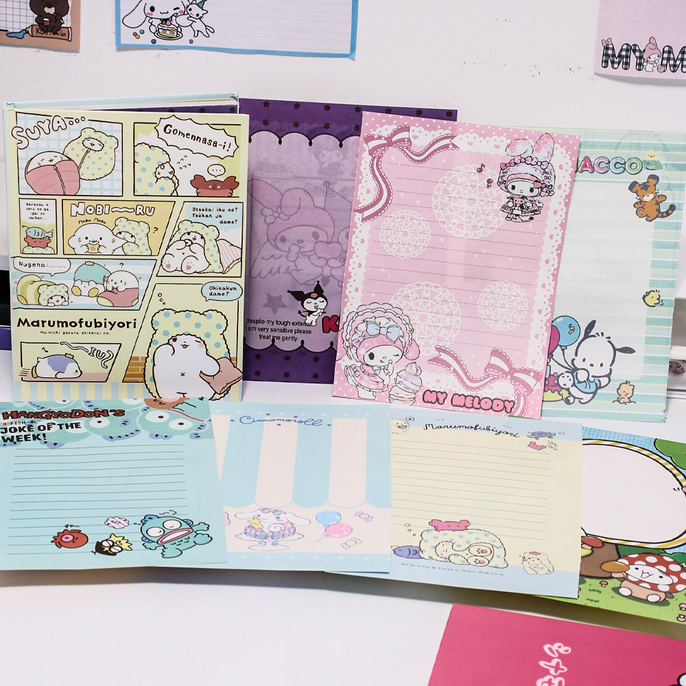 Sanrio A5 Colorful Inner Pages Notebook | 16 Unique Page Styles | 96 Sheets