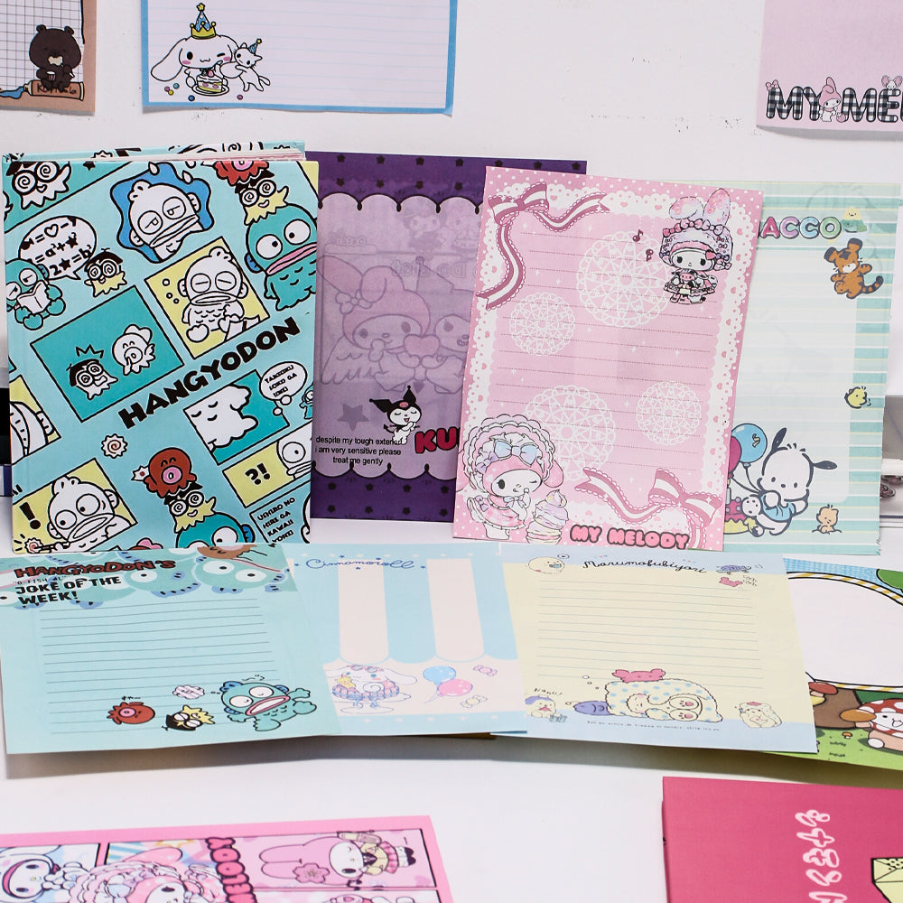 Sanrio A5 Colorful Inner Pages Notebook | 16 Unique Page Styles | 96 Sheets