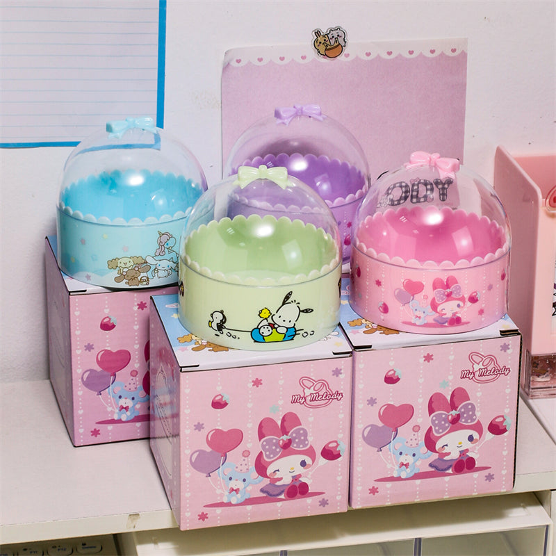 Sanrio Round Transparent Storage Box with Bow Lid