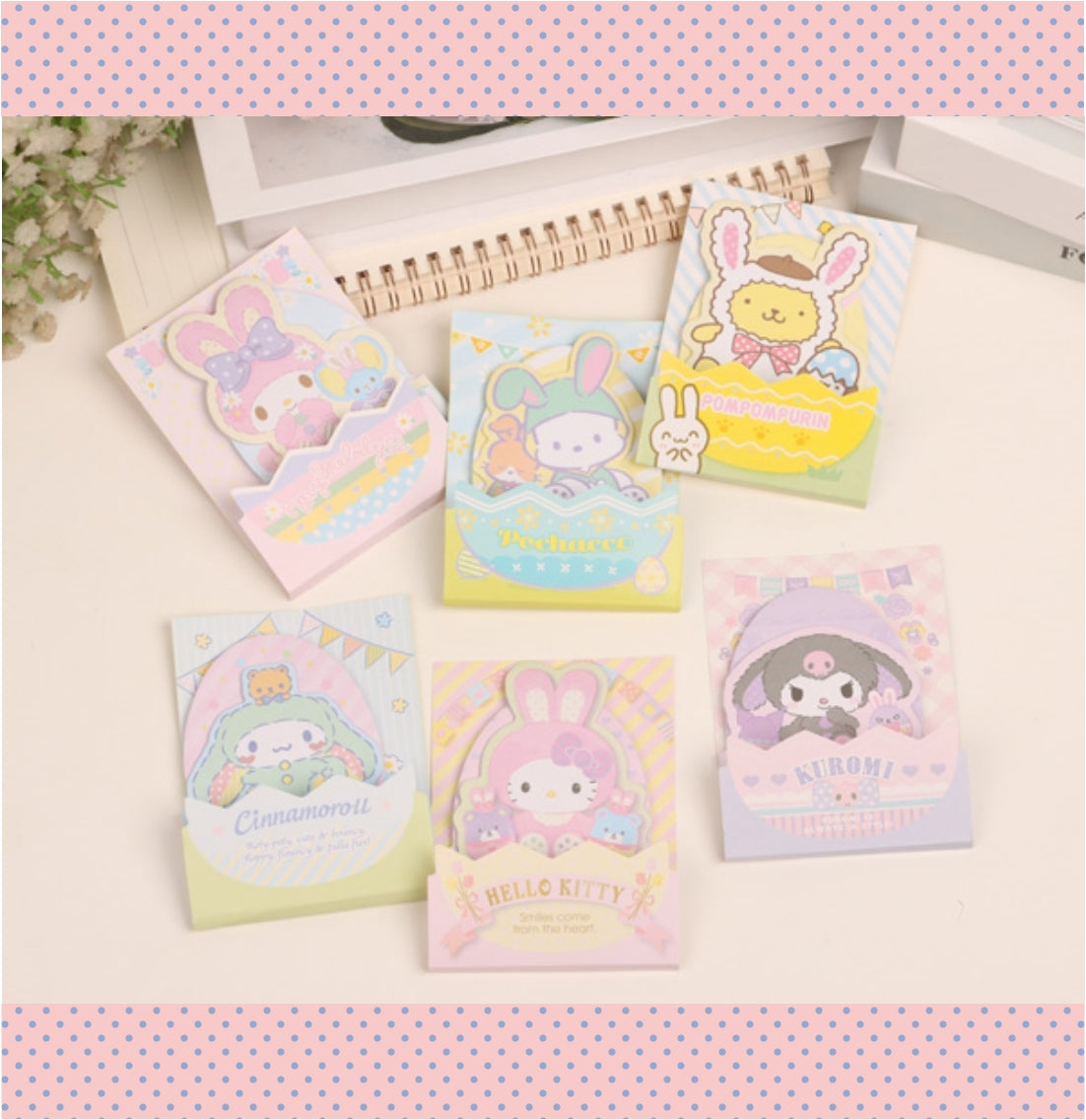 Sanrio Easter Egg Shaped Sticky Notes