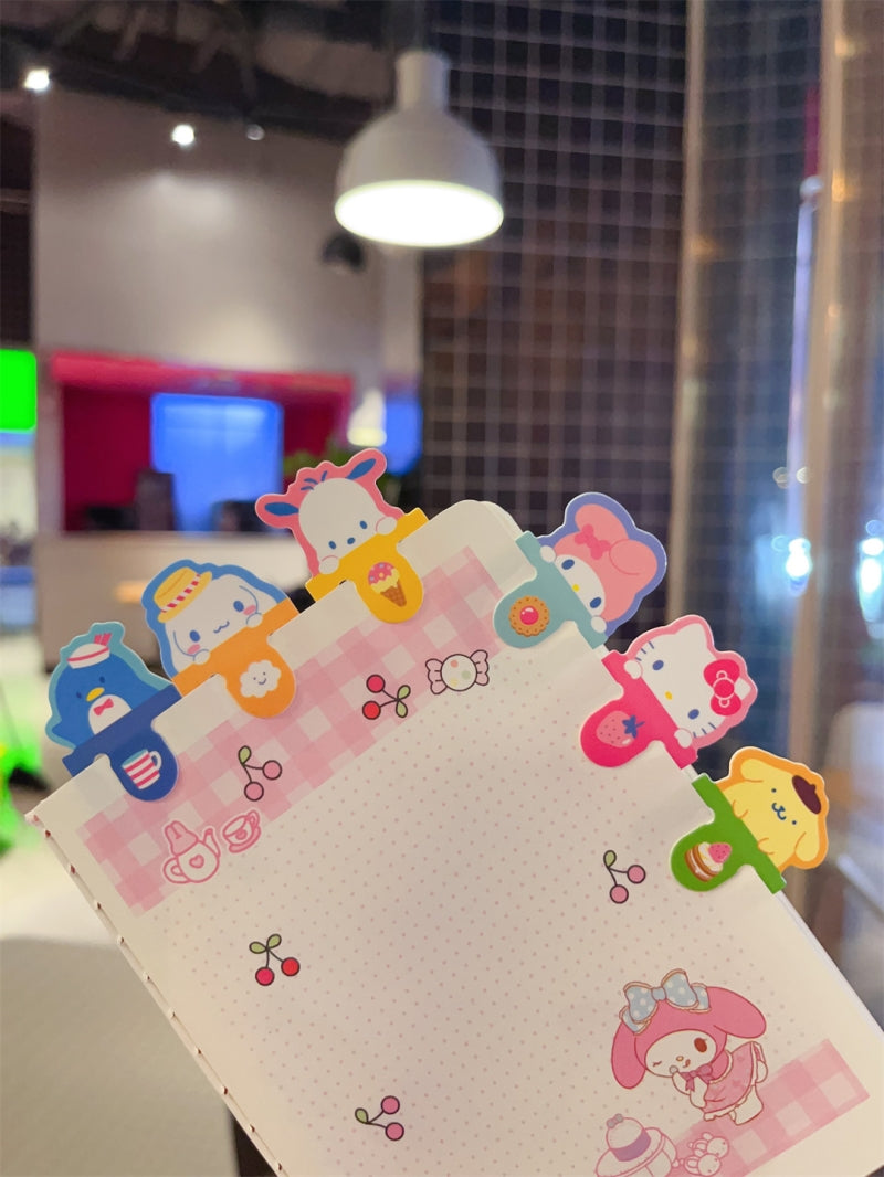 Sanrio 6 Character Mini Plastic Bookmark Clips