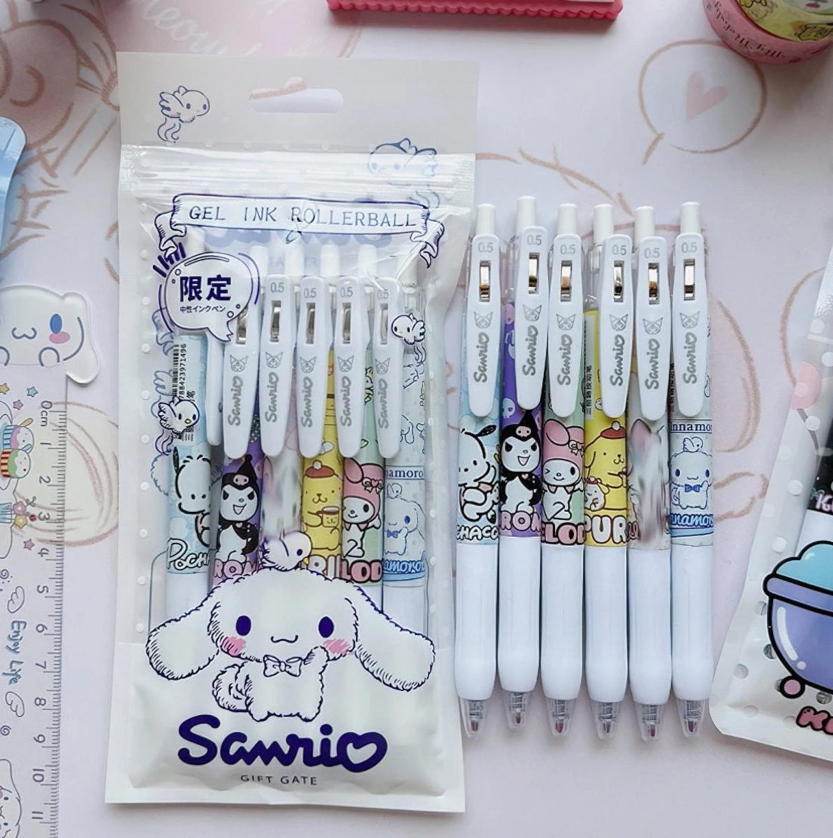 Sanrio Smooth Writing Gelschreiber-Set mit Druckfunktion