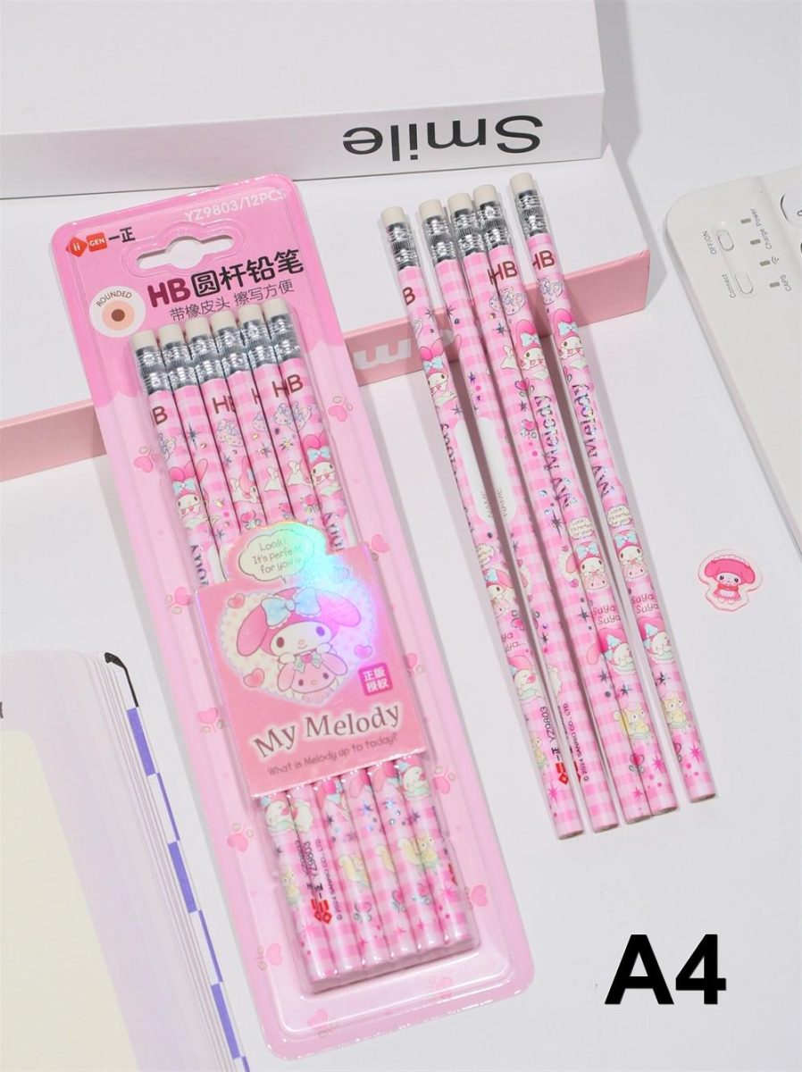 Sanrio Licensed Round Pencils with Erasers/ Sharpen