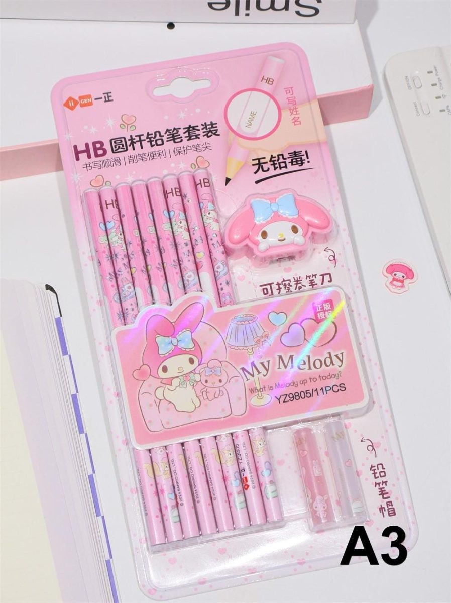 Sanrio Licensed Round Pencils with Erasers/ Sharpen