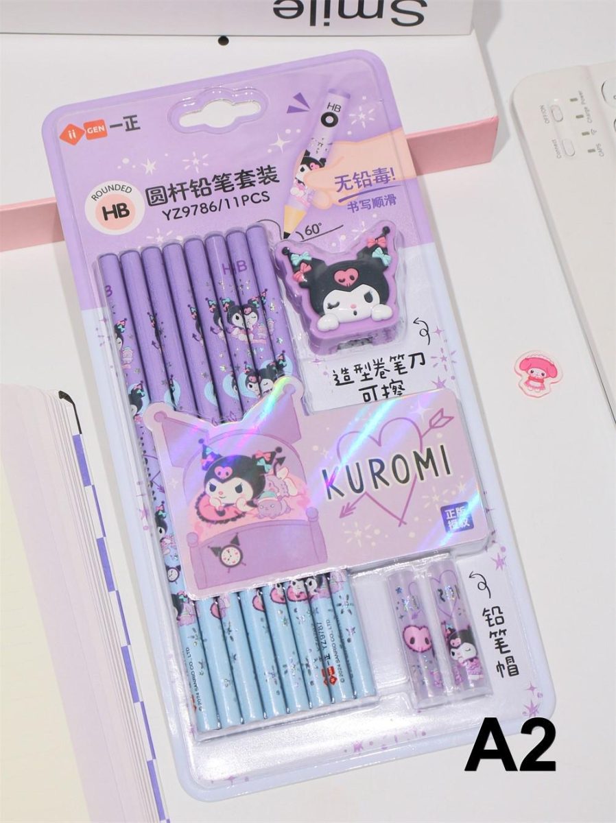 Sanrio Licensed Round Pencils with Erasers/ Sharpen