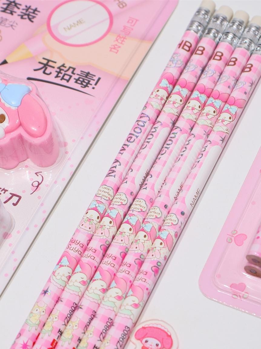 Sanrio Licensed Round Pencils with Erasers/ Sharpen