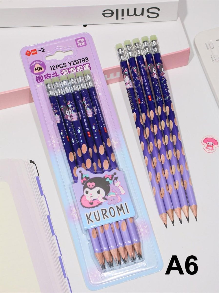 Sanrio Licensed Round Pencils with Erasers/ Sharpen