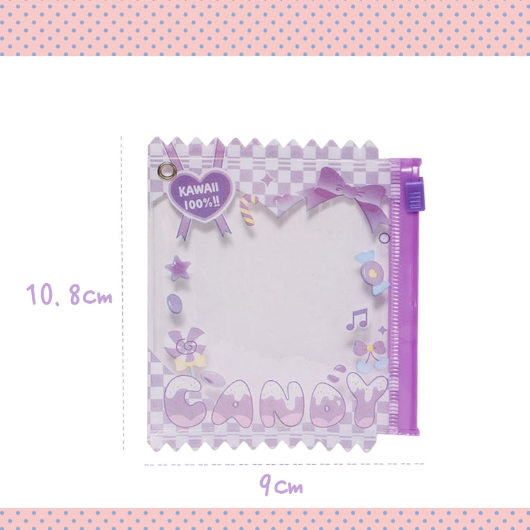 Cute Candy Bag PVC Badge Holder with Chain & Secure Zip