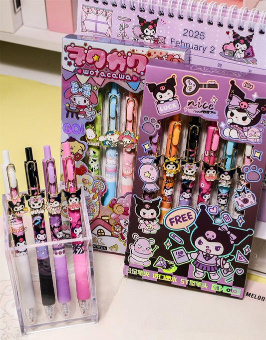 Sanrio 6-Pack 0.5mm Retractable Gel Pens with Alloy Tips