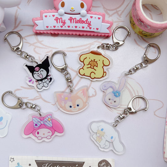 Adorable Double-Sided Acrylic D Keychains-Weiweigoods